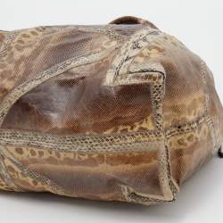 مملوكة مسبقًا حقيبة هوبو جيمي تشو سابا كبيرة جلد ثعبان أسود