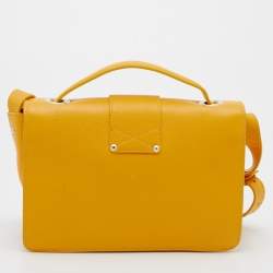 Jimmy Choo Yellow Leather Rebel Flap Top Handle Bag