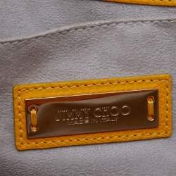 Jimmy Choo Yellow Leather Rebel Flap Top Handle Bag