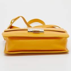 Jimmy Choo Yellow Leather Rebel Flap Top Handle Bag