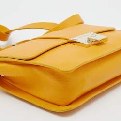 Jimmy Choo Yellow Leather Rebel Flap Top Handle Bag