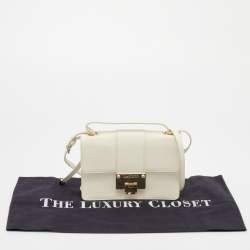 Jimmy Choo White Leather Rebel Top Handle Bag