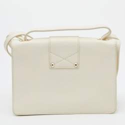 Jimmy Choo White Leather Rebel Top Handle Bag