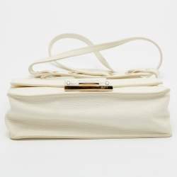 Jimmy Choo White Leather Rebel Top Handle Bag