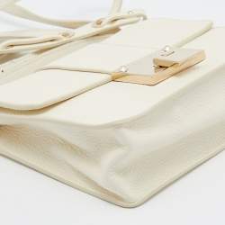 Jimmy Choo White Leather Rebel Top Handle Bag