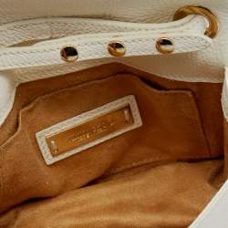 Jimmy Choo White Leather Rebel Top Handle Bag