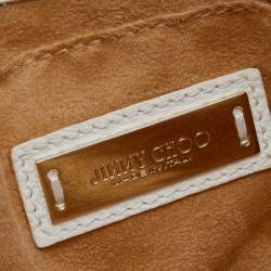 Jimmy Choo White Leather Rebel Top Handle Bag