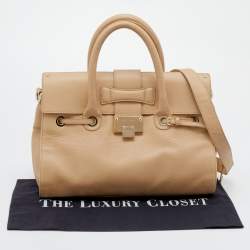 Pre Owned Jimmy Choo Beige Leather Rosalie Satchel