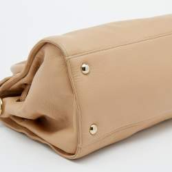 Pre Owned Jimmy Choo Beige Leather Rosalie Satchel