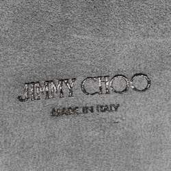 Pre Owned Jimmy Choo Metallic Silver Leather Lockett City Shoulder Bag