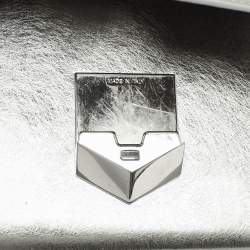 Pre Owned Jimmy Choo Metallic Silver Leather Lockett City Shoulder Bag