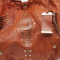 Pre Owned Jimmy Choo Brown Python Embossed And Leather Lohla Jane Hobo