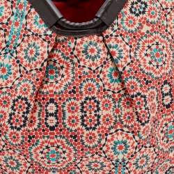 Pre Owned Jimmy Choo Multicolor Printed Canvas And Leather Trimmed Shopper Tote