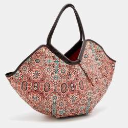 Pre Owned Jimmy Choo Multicolor Printed Canvas And Leather Trimmed Shopper Tote