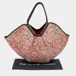 Pre Owned Jimmy Choo Multicolor Printed Canvas And Leather Trimmed Shopper Tote