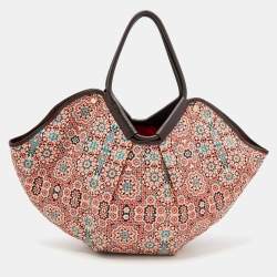 Pre Owned Jimmy Choo Multicolor Printed Canvas And Leather Trimmed Shopper Tote