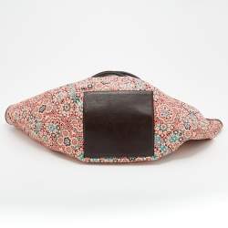 Pre Owned Jimmy Choo Multicolor Printed Canvas And Leather Trimmed Shopper Tote