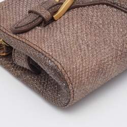 Pre Owned Jimmy Choo Metallic Brown Leather Tulita Wristlet Clutch