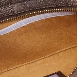 Pre Owned Jimmy Choo Metallic Brown Leather Tulita Wristlet Clutch