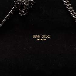 Pre Owned Jimmy Choo Metallic Blue Python and Leather Lockett City Shoulder Bag