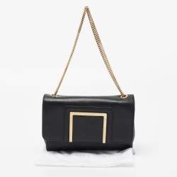 Pre Owned Jimmy Choo Black Leather and Snakeskin Alba Shoulder Bag