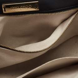 Pre Owned Jimmy Choo Black Leather and Snakeskin Alba Shoulder Bag