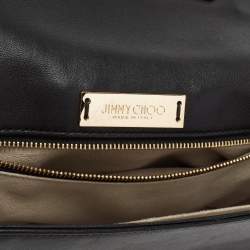 Pre Owned Jimmy Choo Black Leather and Snakeskin Alba Shoulder Bag