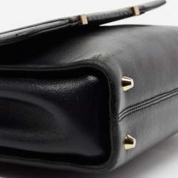 Pre Owned Jimmy Choo Black Leather and Snakeskin Alba Shoulder Bag