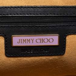 Jimmy Choo Black/Brown Leopard Print Calfhair and Leather Catherine Satchel