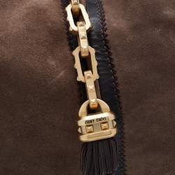 Pre Owned Jimmy Choo Brown Suede and Leather Hobo