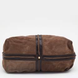 Pre Owned Jimmy Choo Brown Suede and Leather Hobo