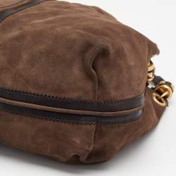 Pre Owned Jimmy Choo Brown Suede and Leather Hobo