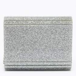 مملوكة مسبقًا Jimmy Choo Silver Glitter Acrylic Candy Chain Clutch