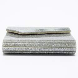 مملوكة مسبقًا Jimmy Choo Silver Glitter Acrylic Candy Chain Clutch