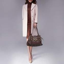 Pre Owned Jimmy Choo Dark Brown Leather Ramona Shoulder Bag