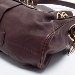 Pre Owned Jimmy Choo Dark Brown Leather Ramona Shoulder Bag