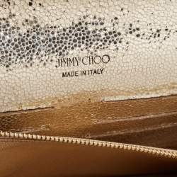 Pre Owned حقيبة كلتش جيمي تشو مارغوت قماش لوريكس وغليتر ذهبي / فضي 