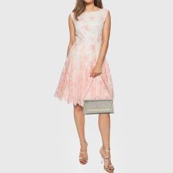 Pre Owned حقيبة كلتش جيمي تشو مارغوت قماش لوريكس وغليتر ذهبي / فضي 