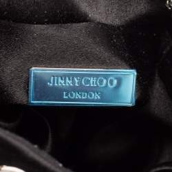 Pre Owned Jimmy Choo Black Satin Bon Bon Crystal Embellished Bucket Bag
