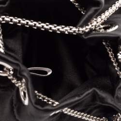 Pre Owned Jimmy Choo Black Satin Bon Bon Crystal Embellished Bucket Bag