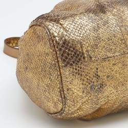 Jimmy Choo Metallic Gold Python Ramona Shoulder Bag