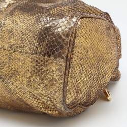 Jimmy Choo Metallic Gold Python Ramona Shoulder Bag