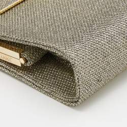 Pre Owned Jimmy Choo Metallic Gold Glitter Cayla Clutch