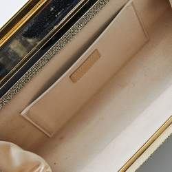 Pre Owned Jimmy Choo Metallic Gold Glitter Cayla Clutch