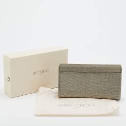 Pre Owned Jimmy Choo Metallic Gold Glitter Cayla Clutch