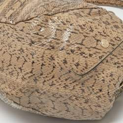 Pre Owned Jimmy Choo Beige Snakeskin Riley Hobo