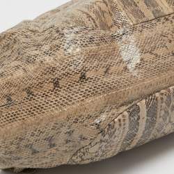 Pre Owned Jimmy Choo Beige Snakeskin Riley Hobo