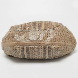 Pre Owned Jimmy Choo Beige Snakeskin Riley Hobo