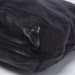 Jimmy Choo Black Leather and Suede Expandable Maia Top Handle bag