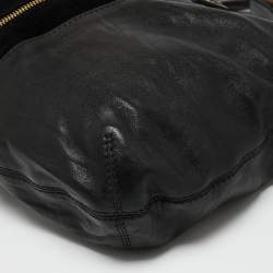 Pre Owned Jimmy Choo Black Leather and Suede Expandable Maia Tote
